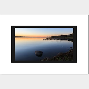 Sunset over a Calm Lake Posters and Art